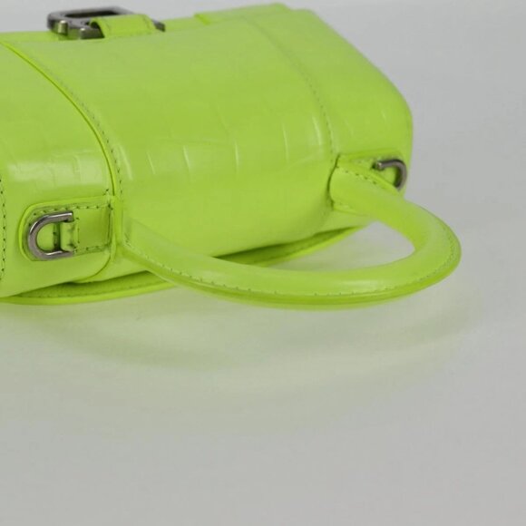 BALENCIAGA Hourglass XS Hand Bag Leather 2way LIme Green - Picture 7 of 16
